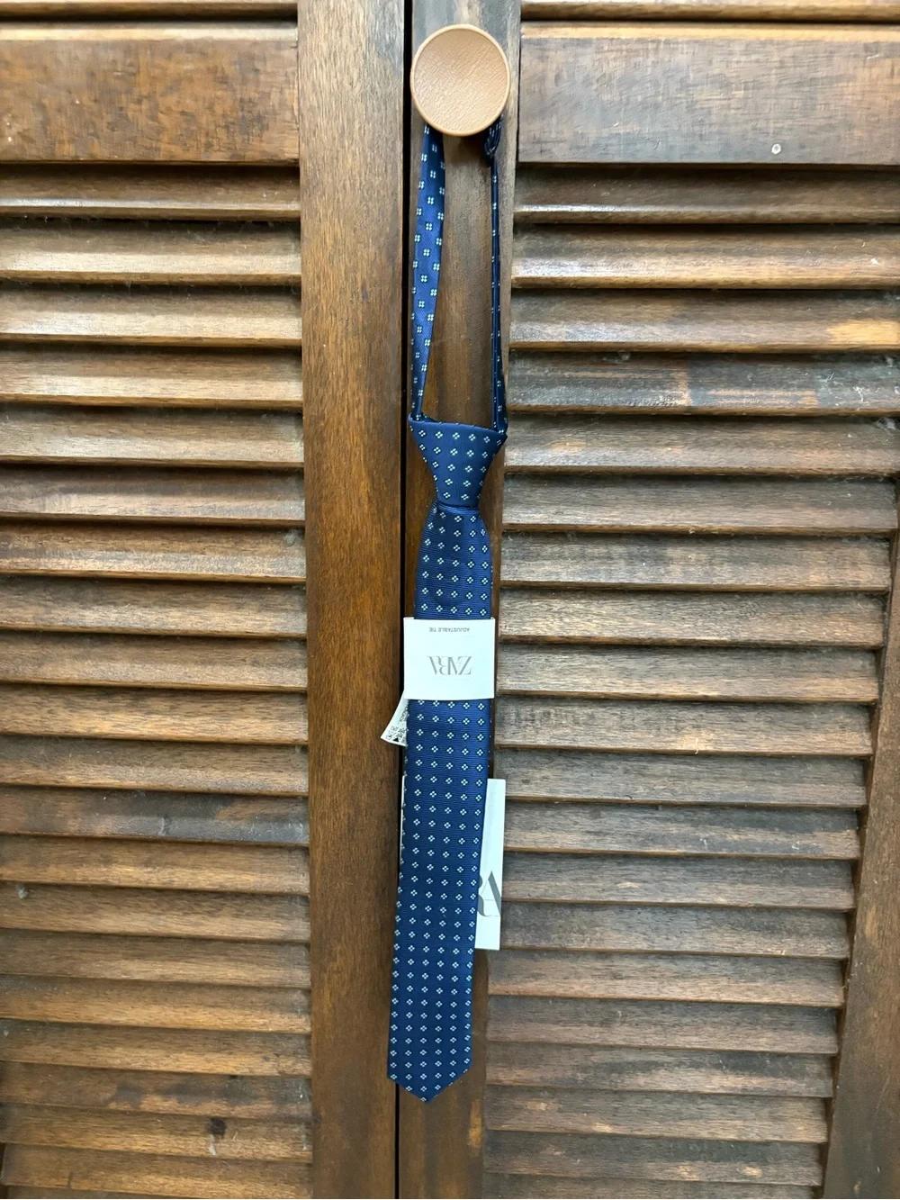 Zara Boys Navy Blue Geometric Pattern Tie